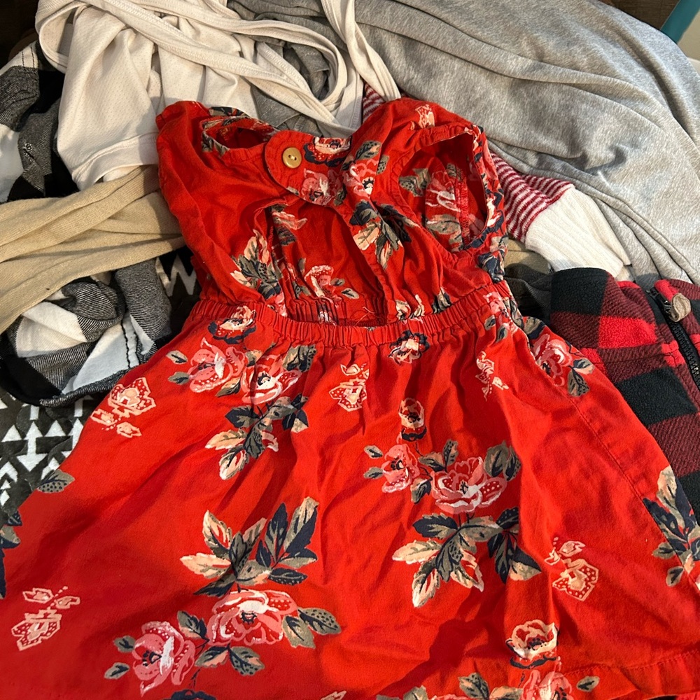 Floral Red Kids Dress